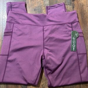 RAG Plus Eggplant Purple Leggings Long 2X NWT